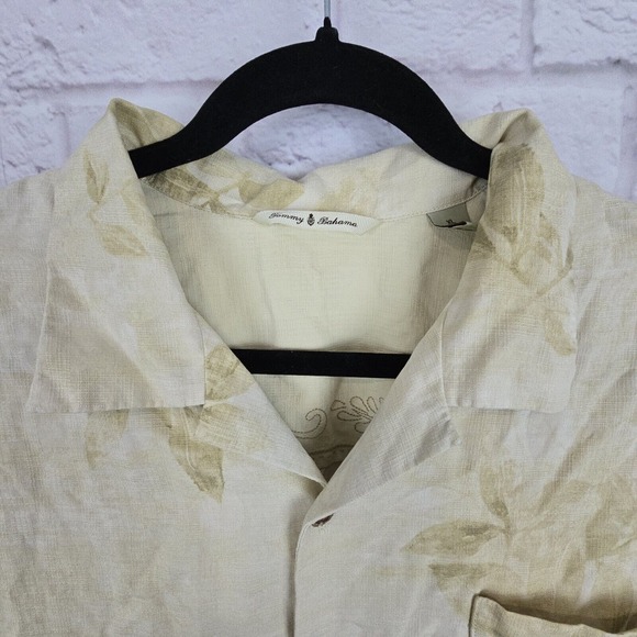 Tommy Bahama XL 100% Silk Short-Sleeve Shirt Leaf Print Button-Up Casual‎ - Picture 2 of 10